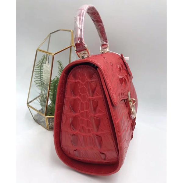 Authentic Crocodile Skin Lady Saddle Purse Genuine Alligator Leather Female Small Handbag Women Crossbody Shoulder Bag