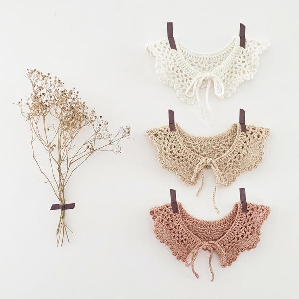 Y-F Wholesale Eco-Friendly Kids Fashion Handmade Crochet Floral Embroidery 100% Cotton Lace Collar with Hollow Neckline