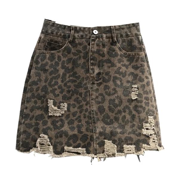 Printed 4 Way Stretch Denim Fabric Quick-Dry and with Leopard Pattern