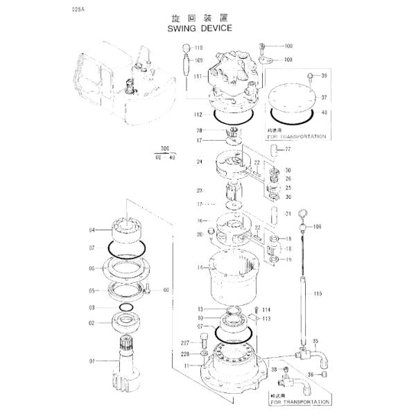 4325475 Swing Motor HITACHI Excavator Spare Parts Fitting For EX60-3 EX75UR-3