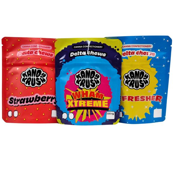 Rainbow Custom Printed 3.5g 8th Stand up Mylar Bag Edibles Smell Proof Special Shaped Bag for Cookie Gummy Cali Pack Combo