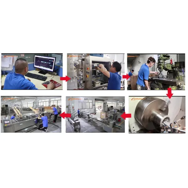 On Edge Cookies Packing Machine Electric Cookie Wrapping Machine 8kw