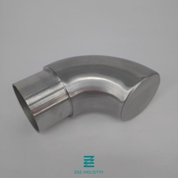 90 Degree Elbow Satin Polishing End Caps 42.4mm Railing Flat For Stainless Steel 316L/304 Round Tubes