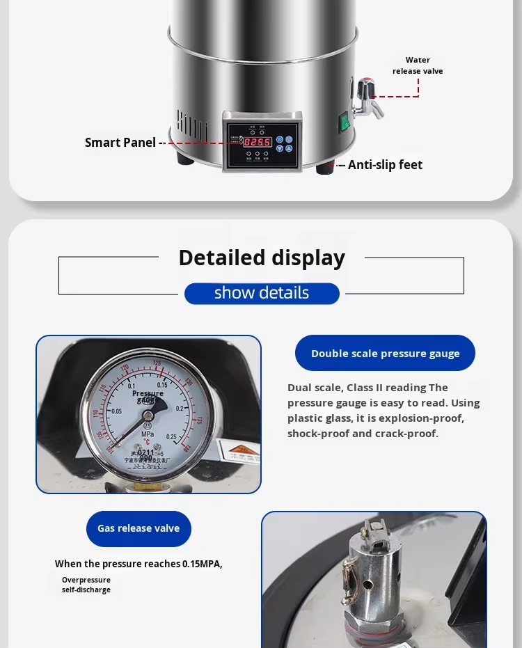 Laboratory Autoclave 24 Liter 18 Liter Pressure Steam Sterilizer with Digital Display Panel