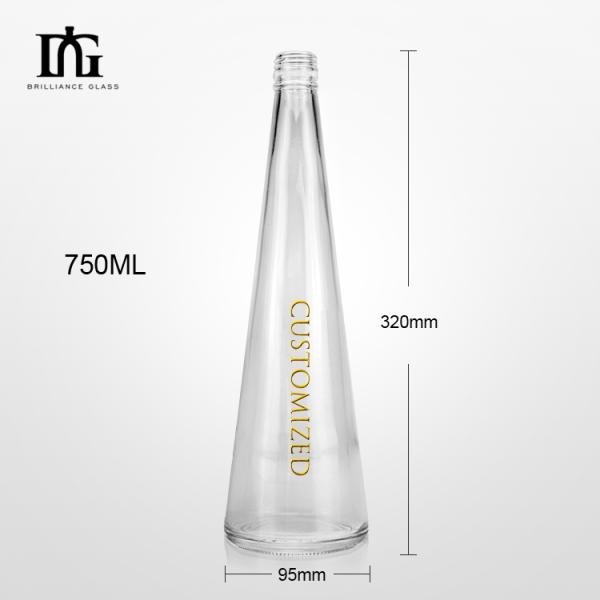 Customized Luxury Unique Vase Shape Glass Bottle 700ml 750ml with Cork Screw Cap