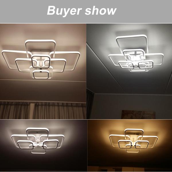 Rectangle ceiling Lights Acrylic Lampshade Square Rings For Living Room Bedroom Home ceiling lamp (WH-MA-69)