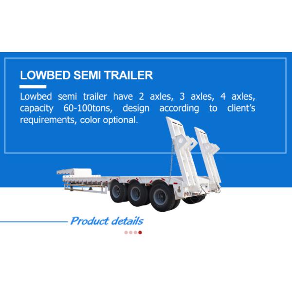 Gooseneck Heavy Duty 3axles 50tons 60tons Container Tractor Lowbed Trailer with Materials