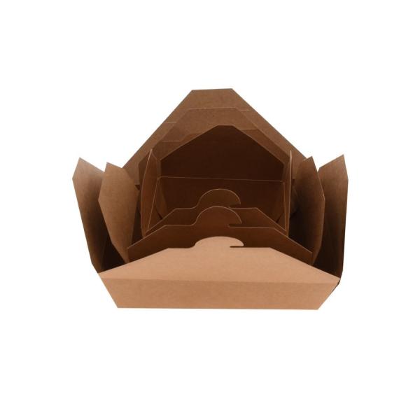 Disposable Takeout Kraft Paper Meal Prep Food Container for Fruit Vegetable Box Lunch