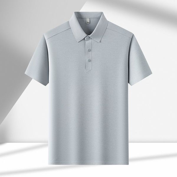 2966 Summer new 175g 100% polyester fiber men's polo shirt business plain T-shirt