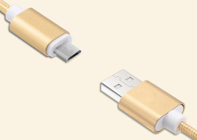 1m 2m 3m Nylon Android Phone Charger Cord , Samsung Micro Usb Cable 5V 2.1A