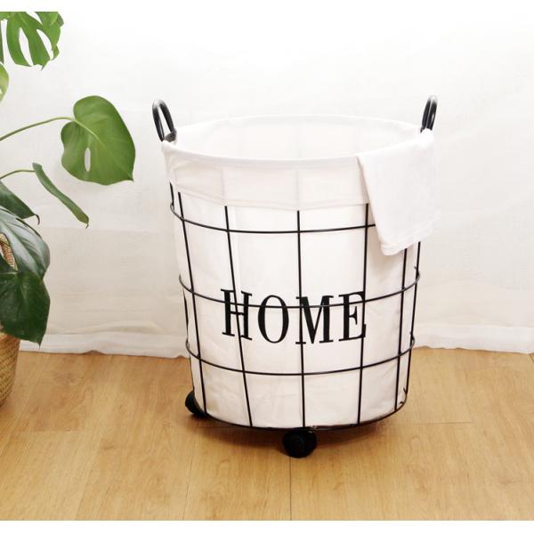 Iron Round Household Laundry Basket North Europe Dirty Clothes Basket Toy Litter Basket