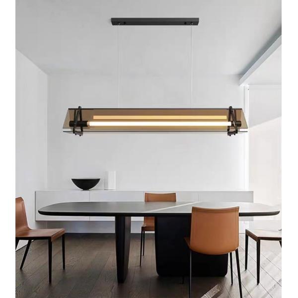 Современный простой свет Люксовое искусство светодиодный полоса люстра бар ресторан офис промышленное стекло подвесный свет