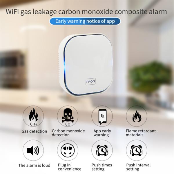 WI-FI Natural Gas and Carbon Monoxide Detector CO with TUYA APP(SNT961W)