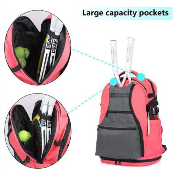 Рюкзак сумок тенниса женщин и людей на открытом воздухе для 6 ракеток тенниса