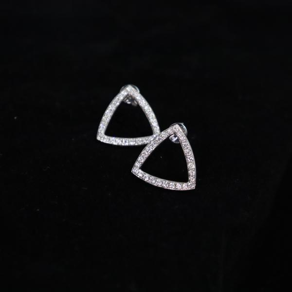 Customized 18K Gold Triangle Diamond Earrings Fine Jewelry IGI GIA Lab Grown Diamonds Perfect Anniversary Wedding Banquet Gift