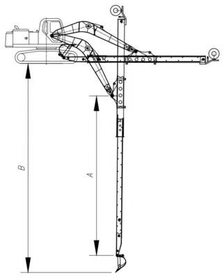 Excavadora telescópica de 10m 12m 16m para 6 toneladas 20 toneladas 30 toneladas Excavadora
