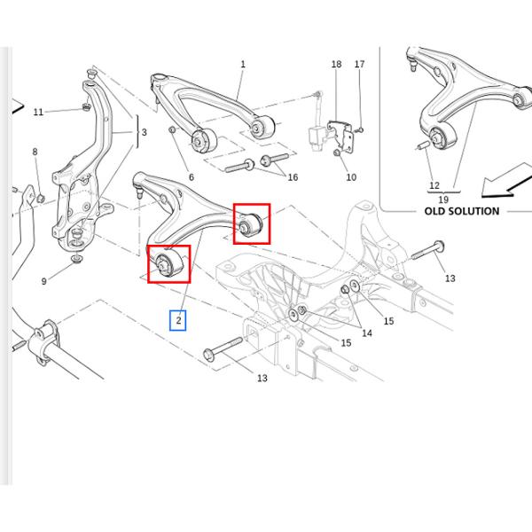 Pour la Maserati Quattroporte Ghibli 2014-2016 Suspension avant basse bras de balancement basse écorce de caoutchouc ensemble OEM 670107802 673007124 670006934 670107801 670107803 673007125 670006933