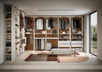 Walk In Customized Wardrobe Closet Modern Fitted Open Closet Without Door Penals
