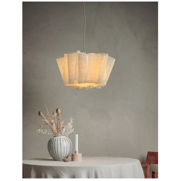 Suspend Lamp Fixtures Dining Room Minimalism E27 Wabi Sabi Handmade Fabric Pendant Lights(WH-WP-131)