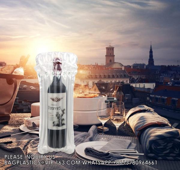 Wine Bottle Protector With Pump,Inflatable Wine Travel Bags,Air Column Cushion Packaging Wine Bags For Luggage