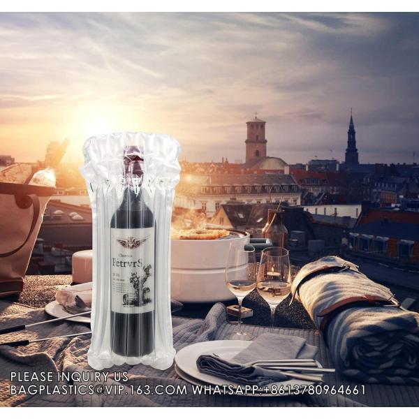 Wine Bottle Protector With Pump,Inflatable Wine Travel Bags,Air Column Cushion Packaging Wine Bags For Luggage