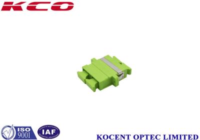 Green Fiber Optical Adapter SC/APC With Flange, With Dust Cap, Duplex