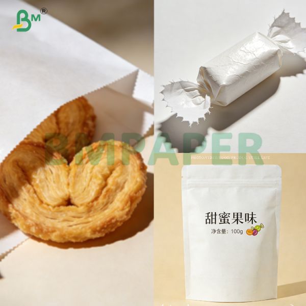 FDA Certified White MG Bleached Kraft Paper With PE Lamination Processing
