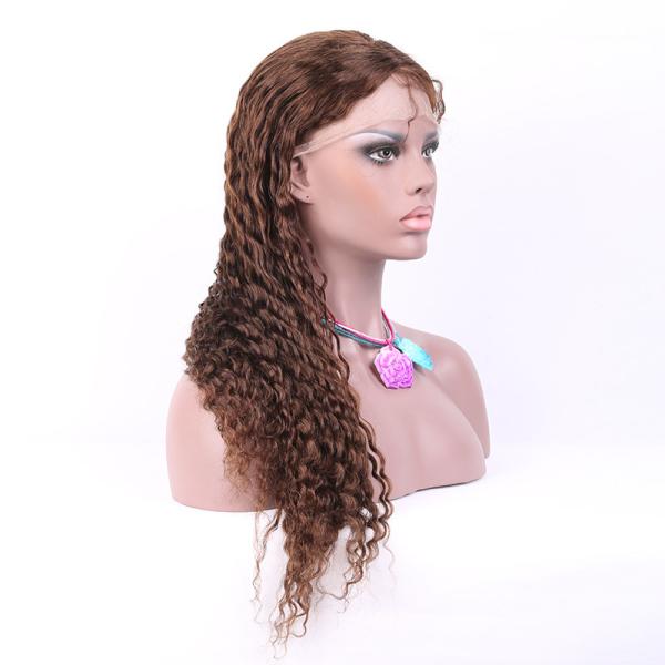 China wholesale 100% brazilian lace hair wig, 12~28 Super wave Full Lace Wigs
