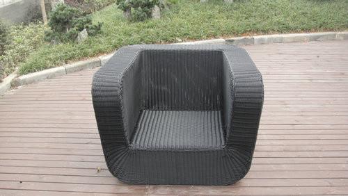 3 Seat Grey Outdoor Rattan Sofa With Power Coated Aluminum Frame
