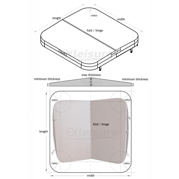 Трудный ушат джакузи крышки спа раковины покрывает сопротивление толщины 4 дюймов УФ-