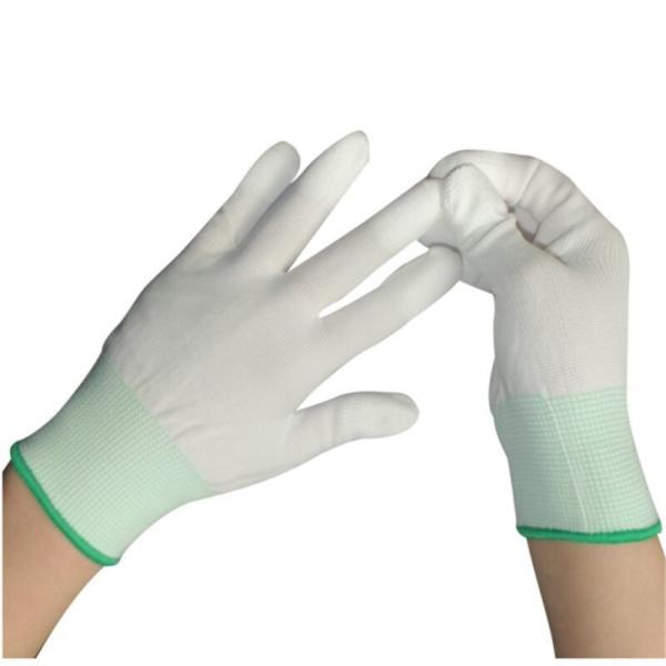 Safety Inspection Cotton ESD White Grey Hand Antistatic Gloves For Electronics
