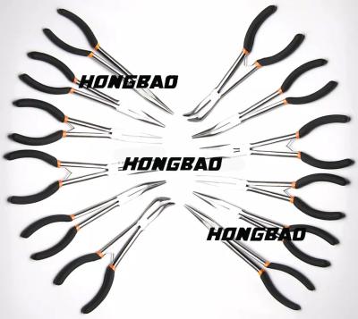 11 Extra Long Reach Needle Nose Pliers Set Crimping Multi Needle Bent Nose