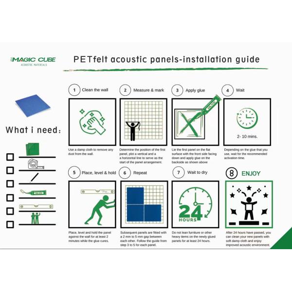 12 Embalaje Autoadhesivo Hexágono Panel de fibra de poliéster que absorbe el sonido Mascotas Feltro insonorizado Paneles de pared Paneles acústicos