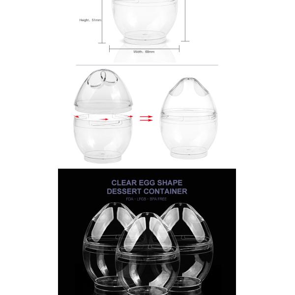 Europe-Pack new products clear disposable ps novelty egg cups for dessert
