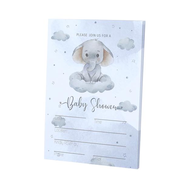 Tamaño personalizado dibujos animados Género revelación Fiestas Tarjetas y sobres Invitaciones Baby Shower