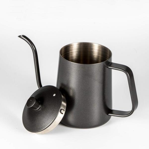 Black Stainless Steel Coffee Pot Long Neck Coffee Water Kettle For Office