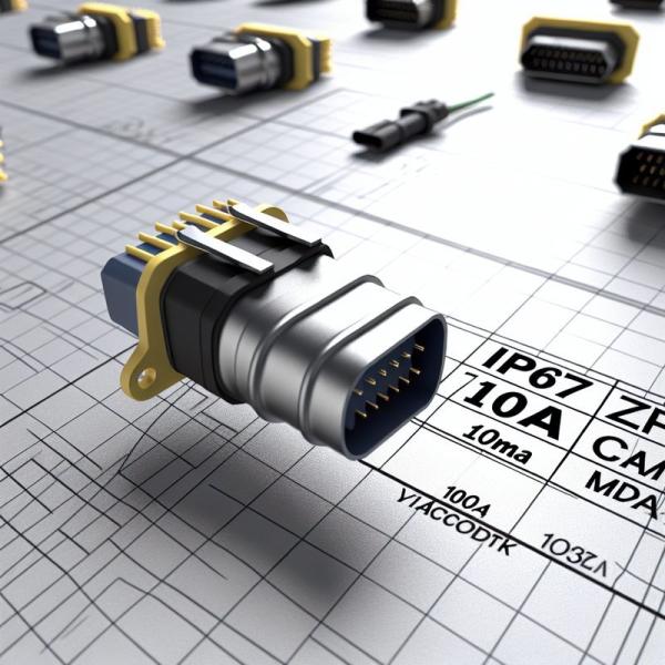 PCBメンブレンスイッチ IP67 ZIFコネクタ テール 100mA