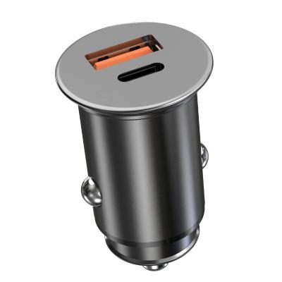 Metal Mini PD QC3.0 Car Charger Dual Port Usb C OEM/ODM 48W With Light Charger