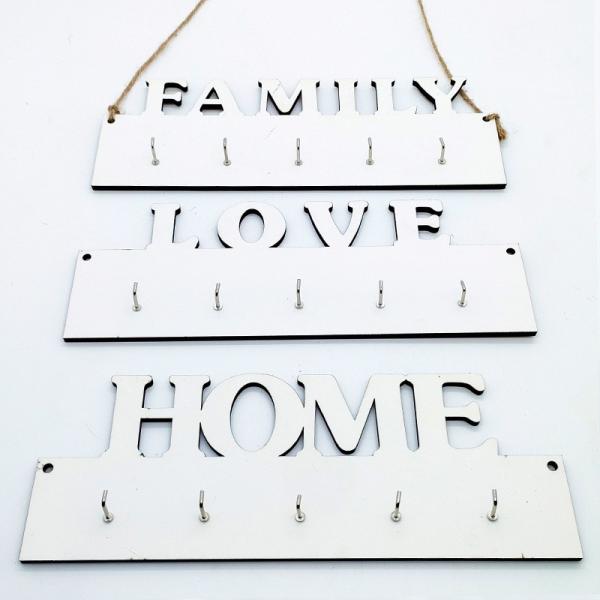 5mm Thickness Sublimation MDF Blanks LOVE HOME FAMILY Wooden Key Sign