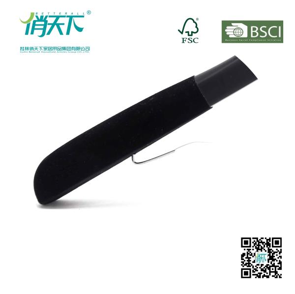Betterall High Quality Black Velvet Shoulder Wood Coat Hanger