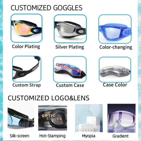 Anti Fog Polarized Waterproof Swimming Goggles For Myopia With Custom Logo