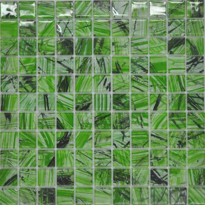 Emerald green mosaic wall perfect for garden decoration