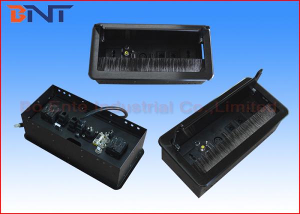 Luxurious Office Tabletop Flip Up Power Outlet Box , Conference Table Power Center
