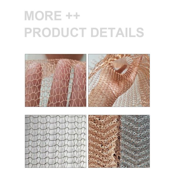 4 Wires Copper Knitted Wire Mesh 10mm To 1500mm Width For Distillation