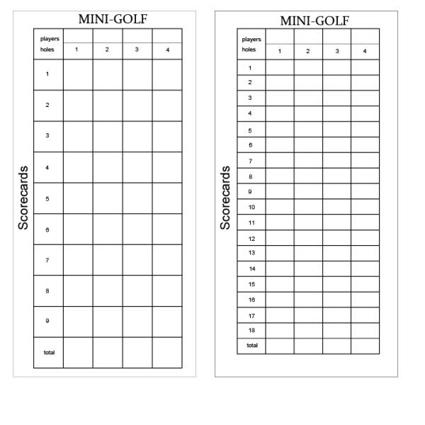 golf scorer , golf scorers , scorecards with sheet , paper scorecards