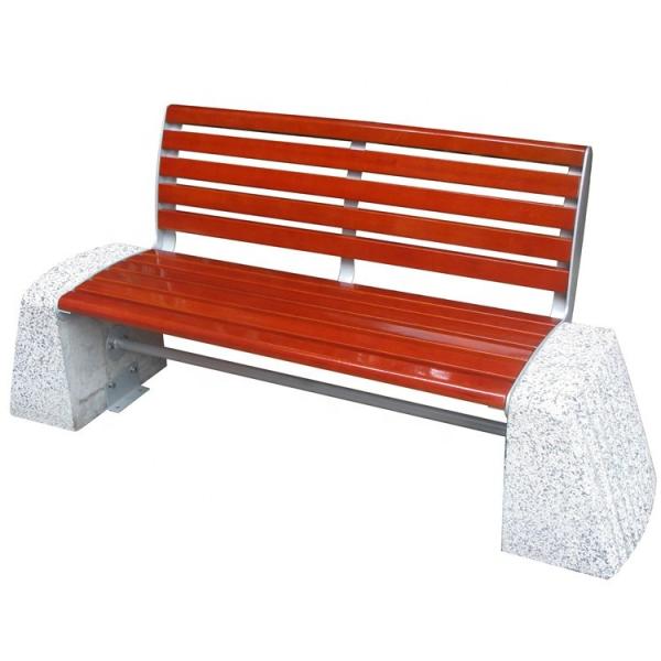 Mobiliário de banco de madeira para jardim moderno com material de madeira de cânfora de aço leve