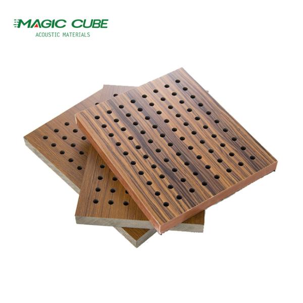 12mm/15mm/18mm Fireproof Veneer Perforated Wooden Acoustic Panel for Sports Venues