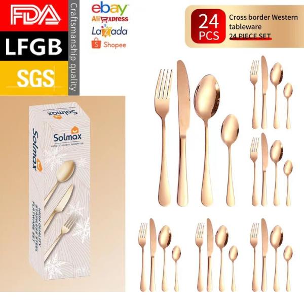 Grupo de aço inoxidável portátil de 304 cutelarias perfeito para jantar salão