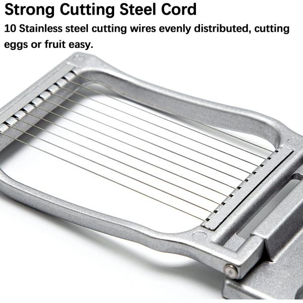 Stainless Steel Egg Slicer for Perfectly Sliced Boiled Eggs and Juicy Strawberries