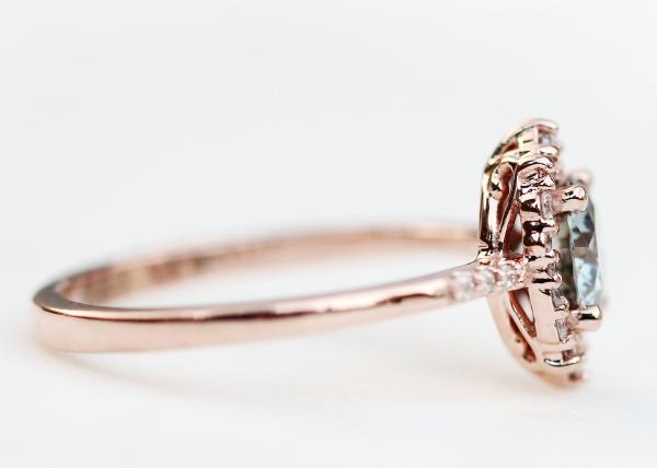 1.2ct 1pcs Moissanite Engagement Rings For Women 14K Rose Gold Material